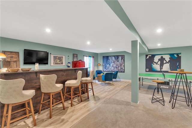 205 Regency Dr, North Strabane, PA 15330 - indoor dry bar featuring recessed lighting and wood finished floors