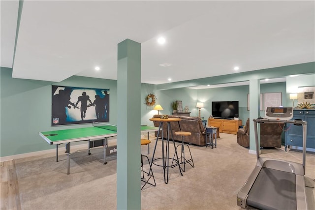 205 Regency Dr, North Strabane, PA 15330 - playroom with light colored carpet and recessed lighting