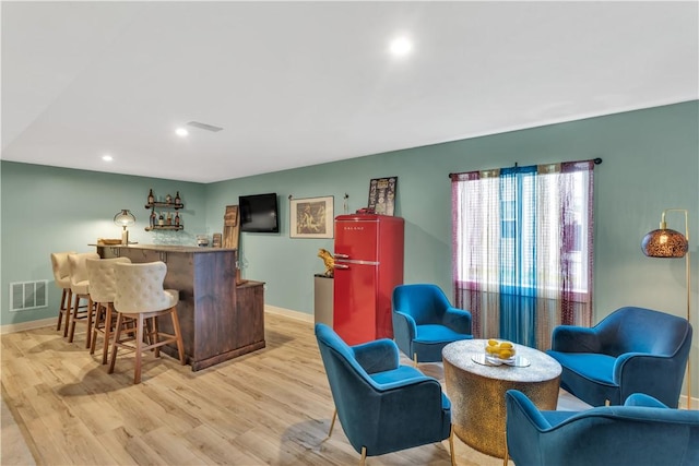 205 Regency Dr, North Strabane, PA 15330 - indoor dry bar featuring wood finished floors and recessed lighting