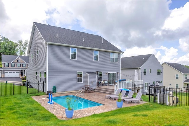 205 Regency Dr, North Strabane, PA 15330 - rear view of property with a wooden deck and a patio area
