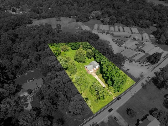 756 Arona Rd, Hempfield Twp Wml, PA 15672 - aerial overview of property's location featuring a forest and property parcel outlined