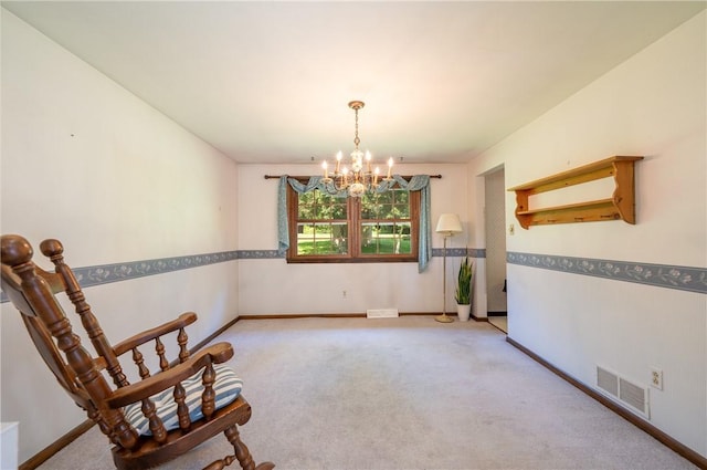 756 Arona Rd, Hempfield Twp Wml, PA 15672 - unfurnished room featuring a chandelier and carpet floors