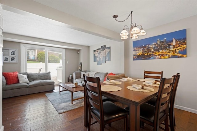 410 Redrome Cir E, South Fayette, PA 15017 - dining space featuring dark wood-style flooring and a chandelier