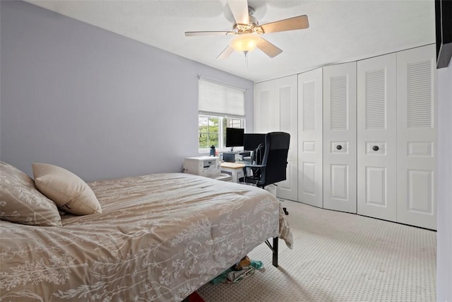 410 Redrome Cir E, South Fayette, PA 15017 - bedroom with carpet floors, a closet, ceiling fan, and an office area