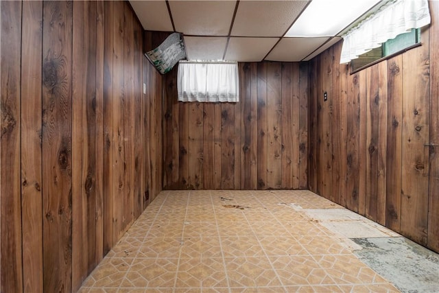 2429 Rose Garden Rd, Banksville/Westwood, PA 15220 - basement with wood walls and a drop ceiling