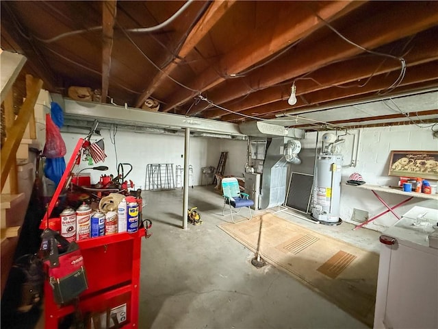 1320 Main St, Bridgeville, PA 15017 - unfinished below grade area featuring gas water heater and heating unit