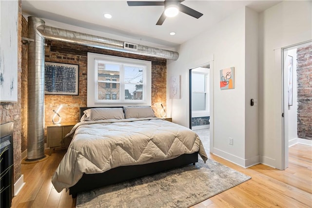 161 Morewood, Oakland, PA 15213 - bedroom featuring light wood-style floors, a ceiling fan, and recessed lighting