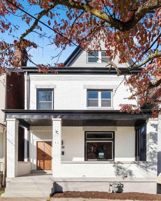 161 Morewood, Oakland, PA 15213 - view of front of property featuring covered porch and brick siding