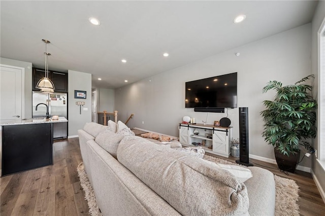 1431 Hastings Cres, South Fayette, PA 15017 - living room with wood finished floors and recessed lighting