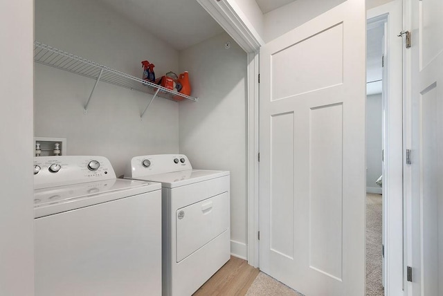1408 Commons Ln, South Fayette, PA 15017 - laundry area with washing machine and clothes dryer and light wood-type flooring