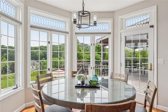 203 Cashmere Ct, Cranberry Twp, PA 16066 - sunroom featuring french doors and a chandelier