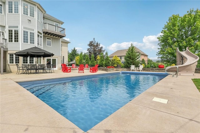 203 Cashmere Ct, Cranberry Twp, PA 16066 - view of pool featuring a water slide and a patio
