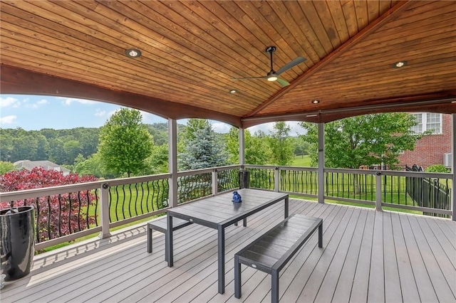 203 Cashmere Ct, Cranberry Twp, PA 16066 - wooden deck with ceiling fan