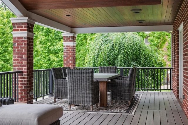 116 Bunker Hill Dr, Peters Twp, PA 15317 - wooden terrace with outdoor dining space