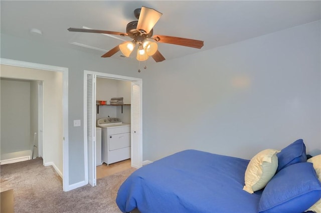 1707 Cosmos St, Lincoln Place, PA 15207 - bedroom with carpet, independent washer and dryer, and a ceiling fan