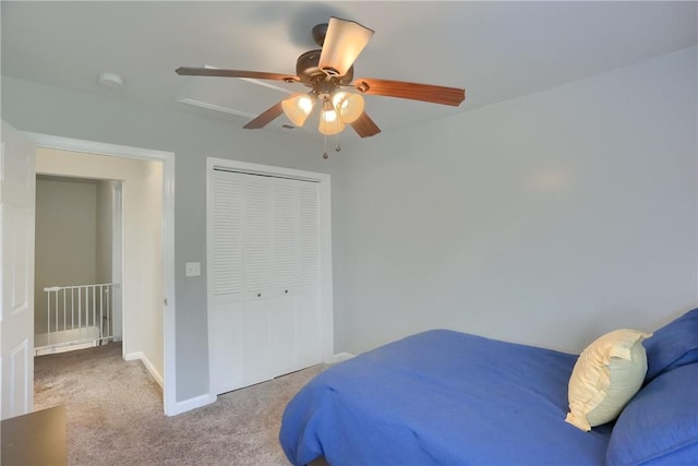 1707 Cosmos St, Lincoln Place, PA 15207 - carpeted bedroom featuring a closet and ceiling fan