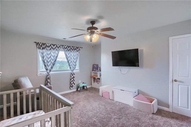 1707 Cosmos St, Lincoln Place, PA 15207 - bedroom featuring carpet floors, a nursery area, and ceiling fan