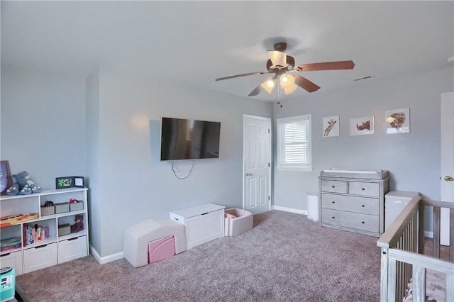 1707 Cosmos St, Lincoln Place, PA 15207 - carpeted bedroom with a ceiling fan and a nursery area