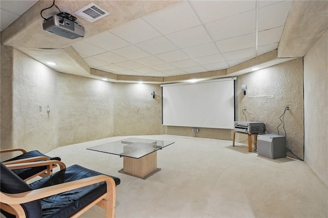 1 Quail Hill Rd, Fox Chapel, PA 15238 - cinema featuring a paneled ceiling and carpet flooring