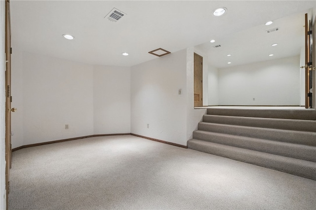 1 Quail Hill Rd, Fox Chapel, PA 15238 - basement with carpet flooring, stairway, and recessed lighting