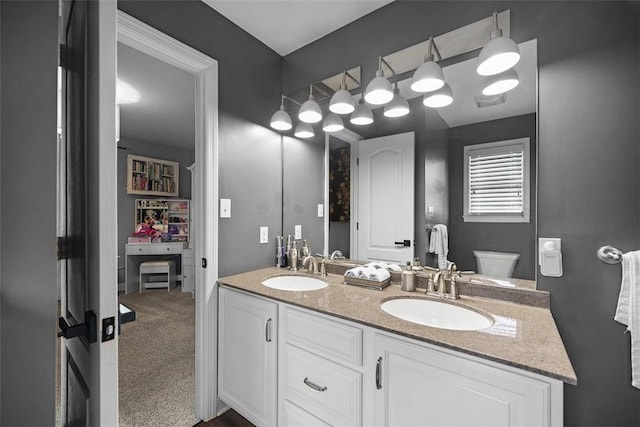 306 Hedgerow Dr, Peters Twp, PA 15367 - bathroom with double vanity and toilet