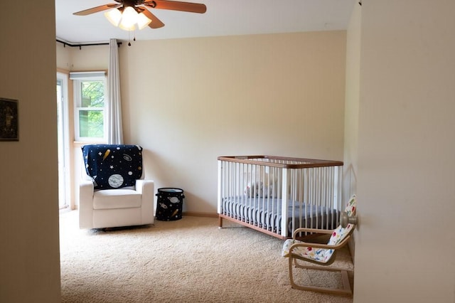 8 Windycrest Dr, Patterson Twp, PA 15010 - carpeted bedroom with a nursery area and a ceiling fan