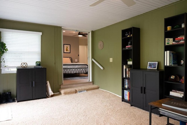 8 Windycrest Dr, Patterson Twp, PA 15010 - carpeted office space featuring a ceiling fan