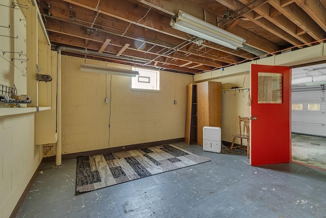1558 Jackson St, Aliquippa, PA 15001 - below grade area with concrete block wall and tile patterned floors