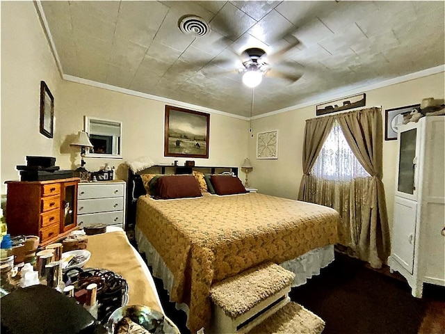 5569 Bull Creek Rd, Fawn Twp, PA 15084 - bedroom with crown molding and a ceiling fan
