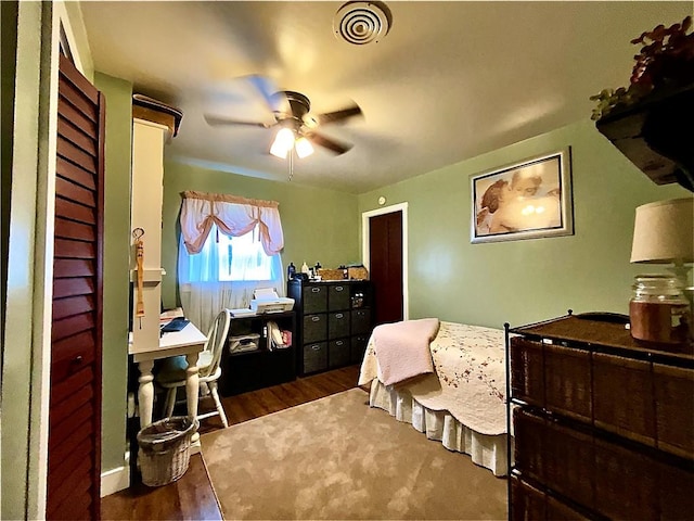 5569 Bull Creek Rd, Fawn Twp, PA 15084 - bedroom featuring wood finished floors and a ceiling fan