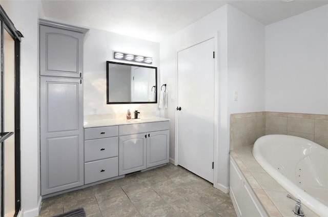 407 1st St, South Union Twp, PA 15401 - full bathroom with a whirlpool tub and vanity