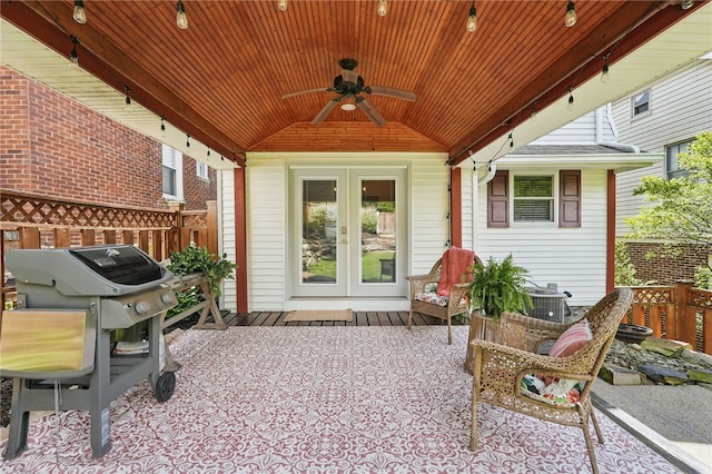 3236 Beacon Hill Ave, Dormont, PA 15216 - view of patio / terrace with french doors, ceiling fan, and area for grilling