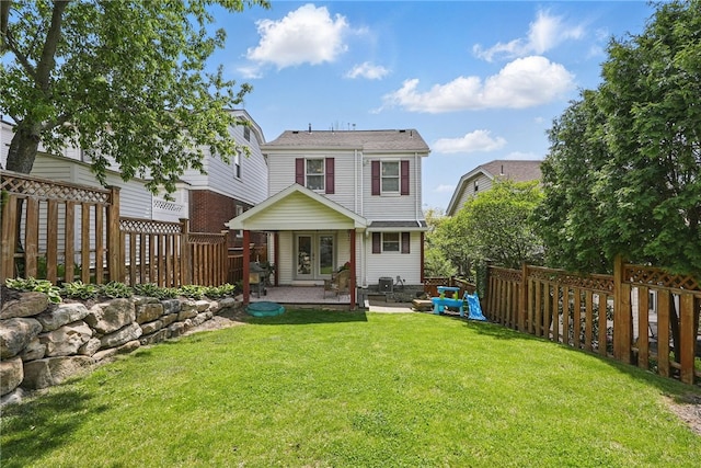 3236 Beacon Hill Ave, Dormont, PA 15216 - back of house with a patio area, a fenced backyard, and french doors