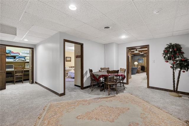 117 Scarborough Ln, Peters Twp, PA 15317 - carpeted dining space featuring a paneled ceiling and baseboards