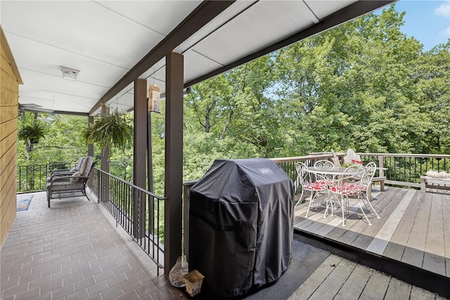 117 Scarborough Ln, Peters Twp, PA 15317 - wooden deck featuring outdoor dining area and grilling area