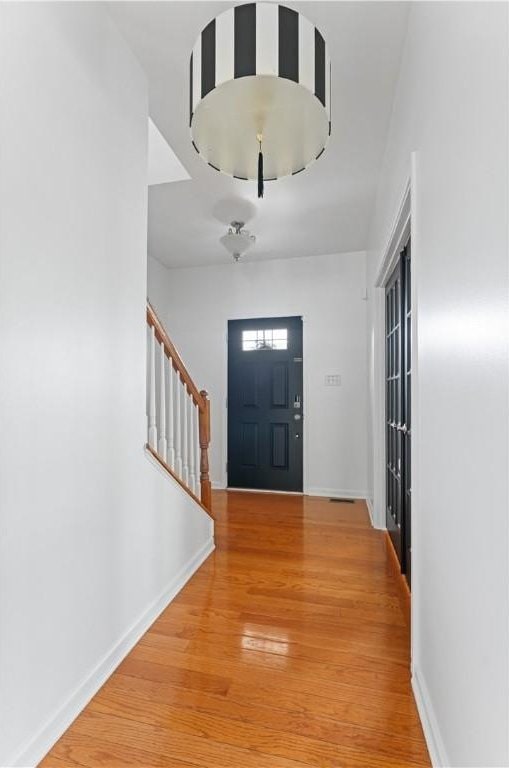 4015 Bentwood Dr, North Strabane, PA 15317 - entryway with stairs and wood finished floors