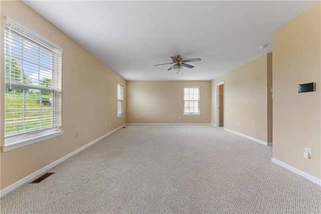 4015 Bentwood Dr, North Strabane, PA 15317 - spare room featuring a ceiling fan, light colored carpet, and a smoke detector