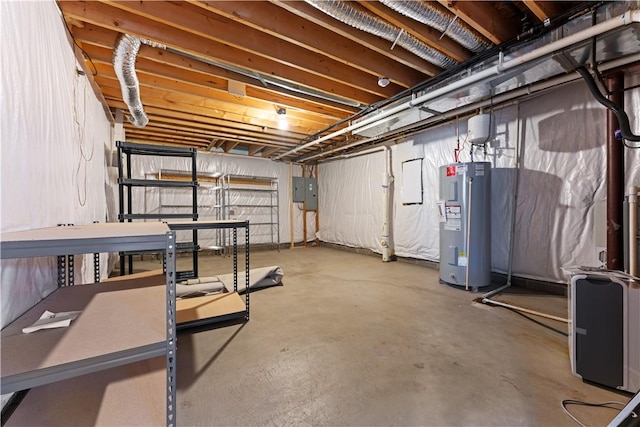4015 Bentwood Dr, North Strabane, PA 15317 - unfinished basement featuring water heater and electric panel