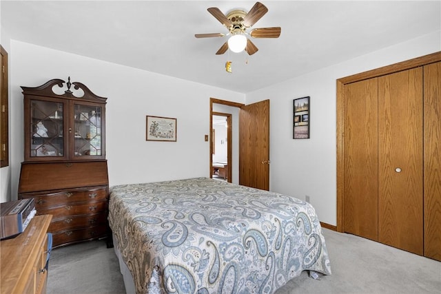 12169 Pine Crest Ct, North Huntingdon, PA 15085 - carpeted bedroom featuring a closet and a ceiling fan