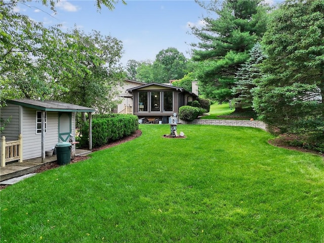 12169 Pine Crest Ct, North Huntingdon, PA 15085 - view of grassy yard with a sunroom