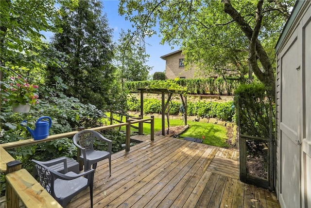 12169 Pine Crest Ct, North Huntingdon, PA 15085 - wooden terrace featuring a yard