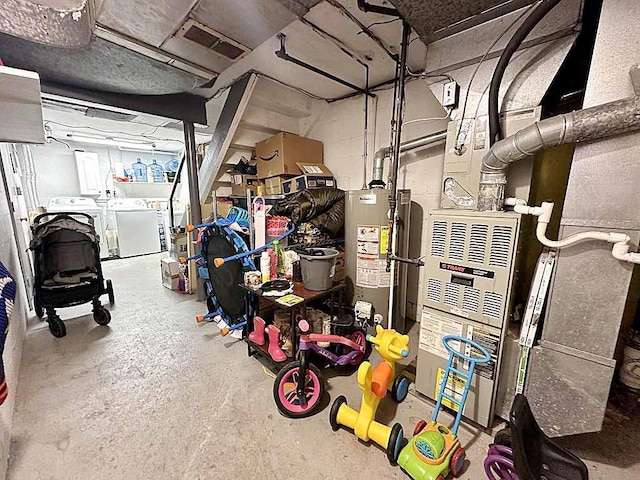 217 S Shady Ave, Chartiers, PA 15342 - garage featuring gas water heater and separate washer and dryer