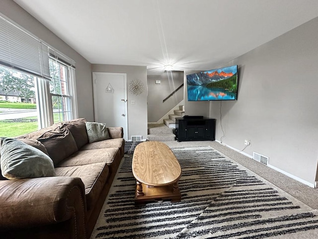 217 S Shady Ave, Chartiers, PA 15342 - living area with stairway and carpet flooring