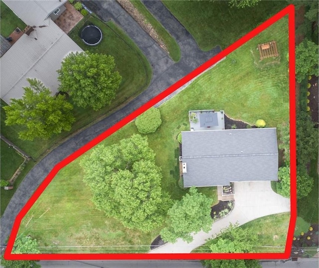 537 Center Church Rd, Peters Twp, PA 15317 - aerial view of property and surrounding area with property boundaries highlighted