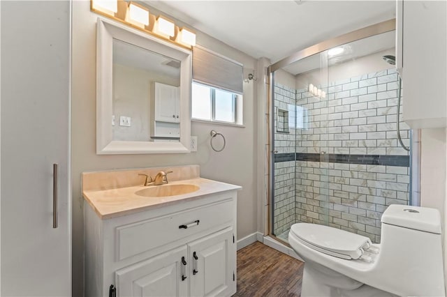 25 Iron St, Canonsburg, PA 15317 - bathroom with a stall shower, vanity, and wood finished floors