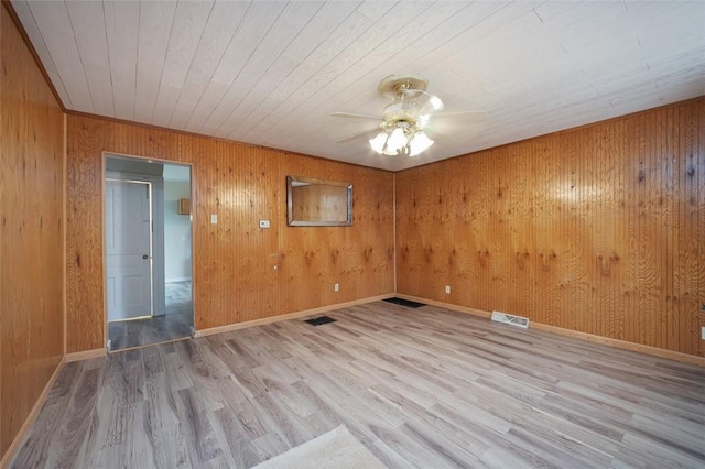 224 Mellon Ave, Donora, PA 15033 - unfurnished room with a ceiling fan, wood finished floors, and wooden walls