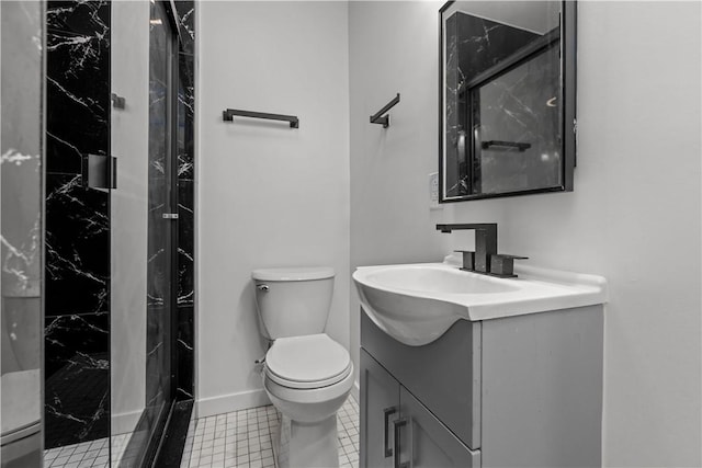 2513 Grove Rd, South Park, PA 15129 - bathroom with vanity, a marble finish shower, and tile patterned flooring