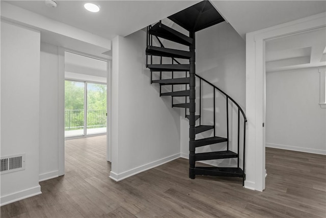 2513 Grove Rd, South Park, PA 15129 - staircase with baseboards and wood finished floors