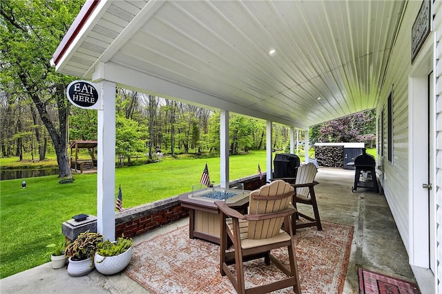260 Stouffer Hill Rd, Somerset Twp, PA 15541 - view of patio with a fire pit and area for grilling