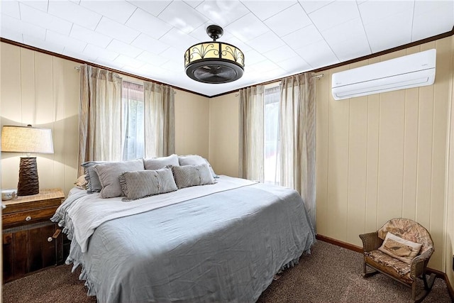 260 Stouffer Hill Rd, Somerset Twp, PA 15541 - carpeted bedroom featuring a wall mounted AC and multiple windows